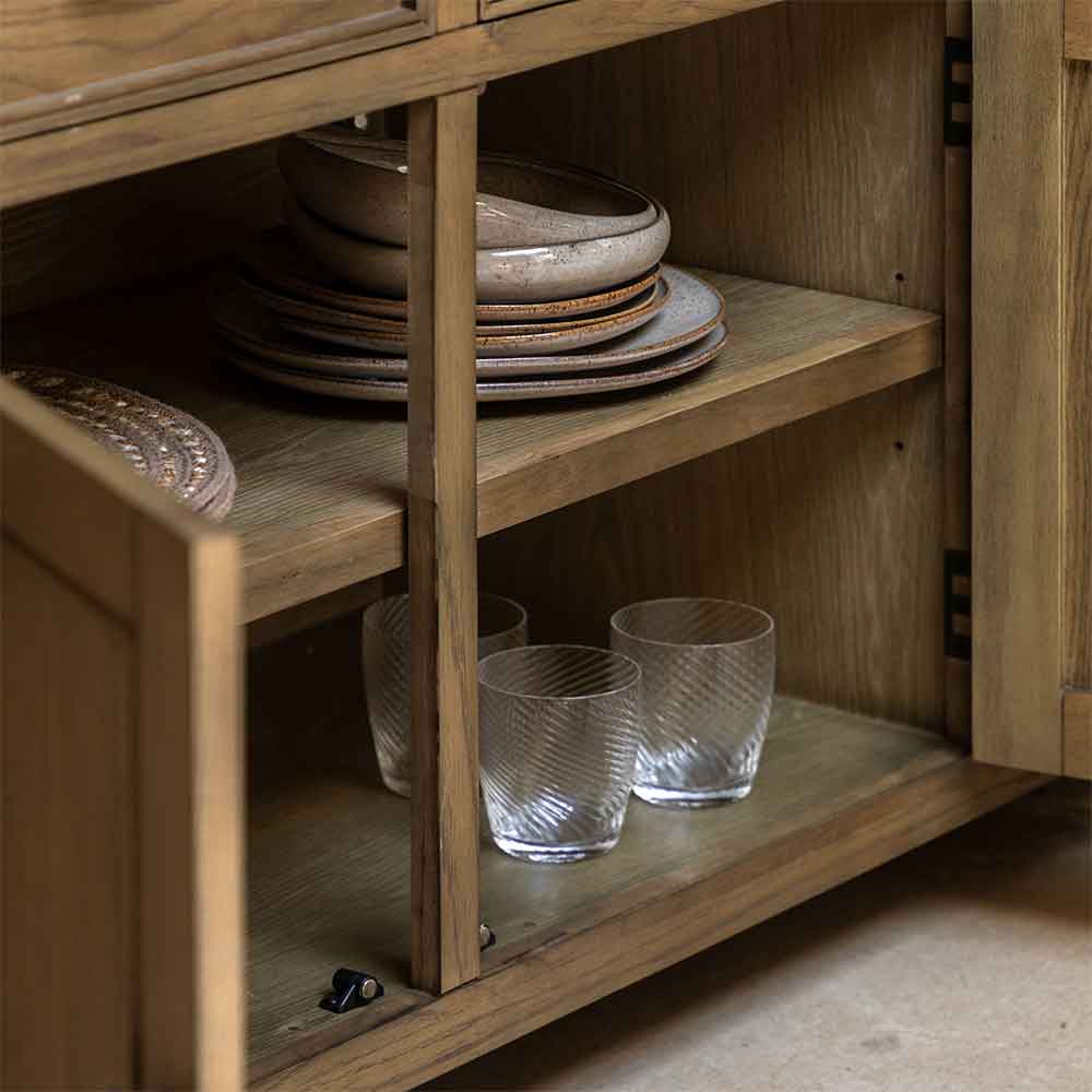 Bethesda Large Wooden Sideboard With 3 Doors 3 Drawers In Natural