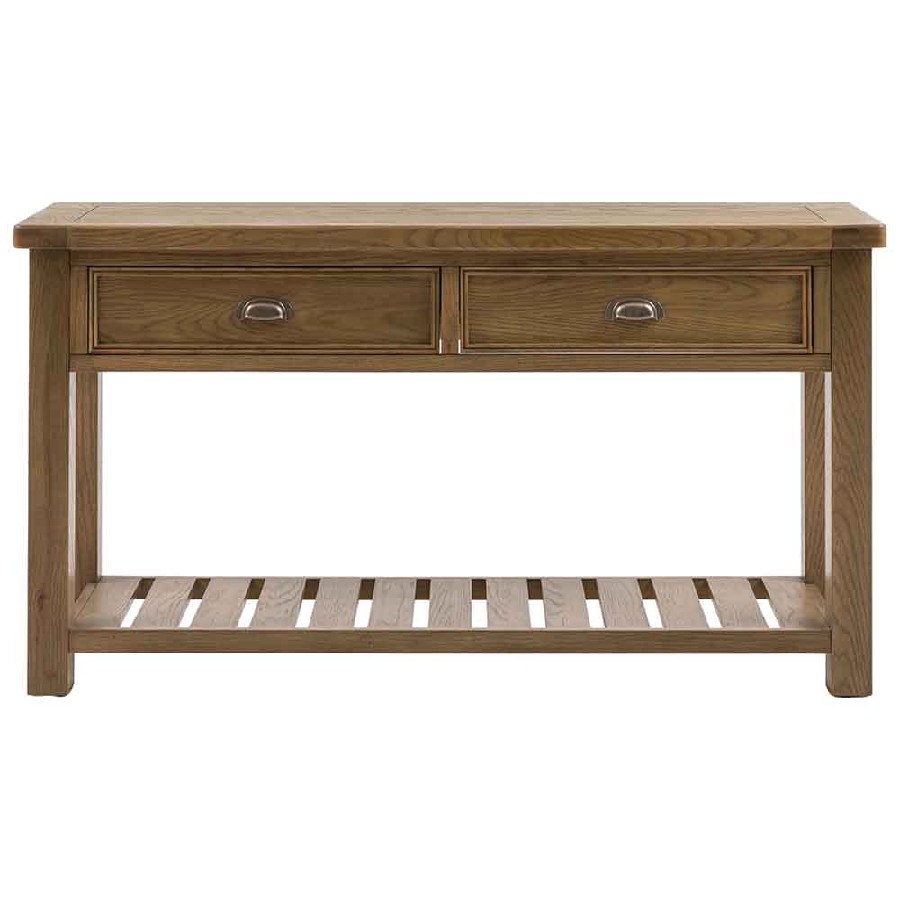 Bethesda Large Wooden Console Table With 2 Drawers in Natural