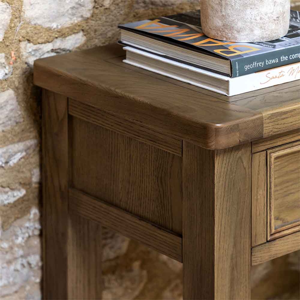 Bethesda Large Wooden Console Table With 2 Drawers in Natural