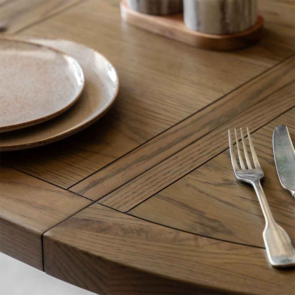 Bethesda Wooden Round Extending Dining Table In Natural