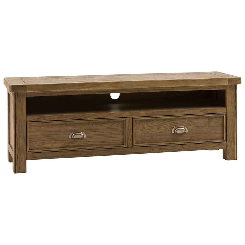 Bethesda Wooden TV Stand With 2 Drawers In Natural