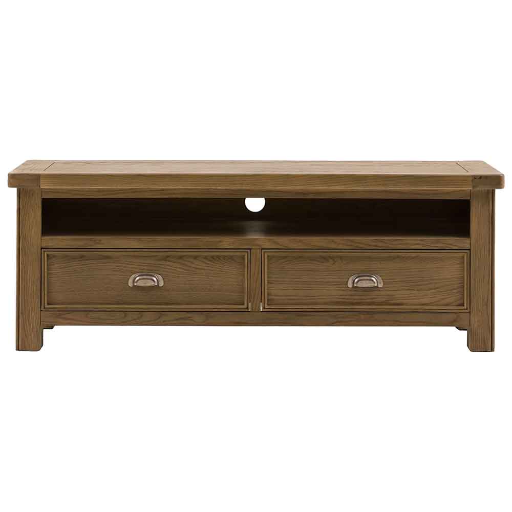 Bethesda Wooden TV Stand With 2 Drawers In Natural