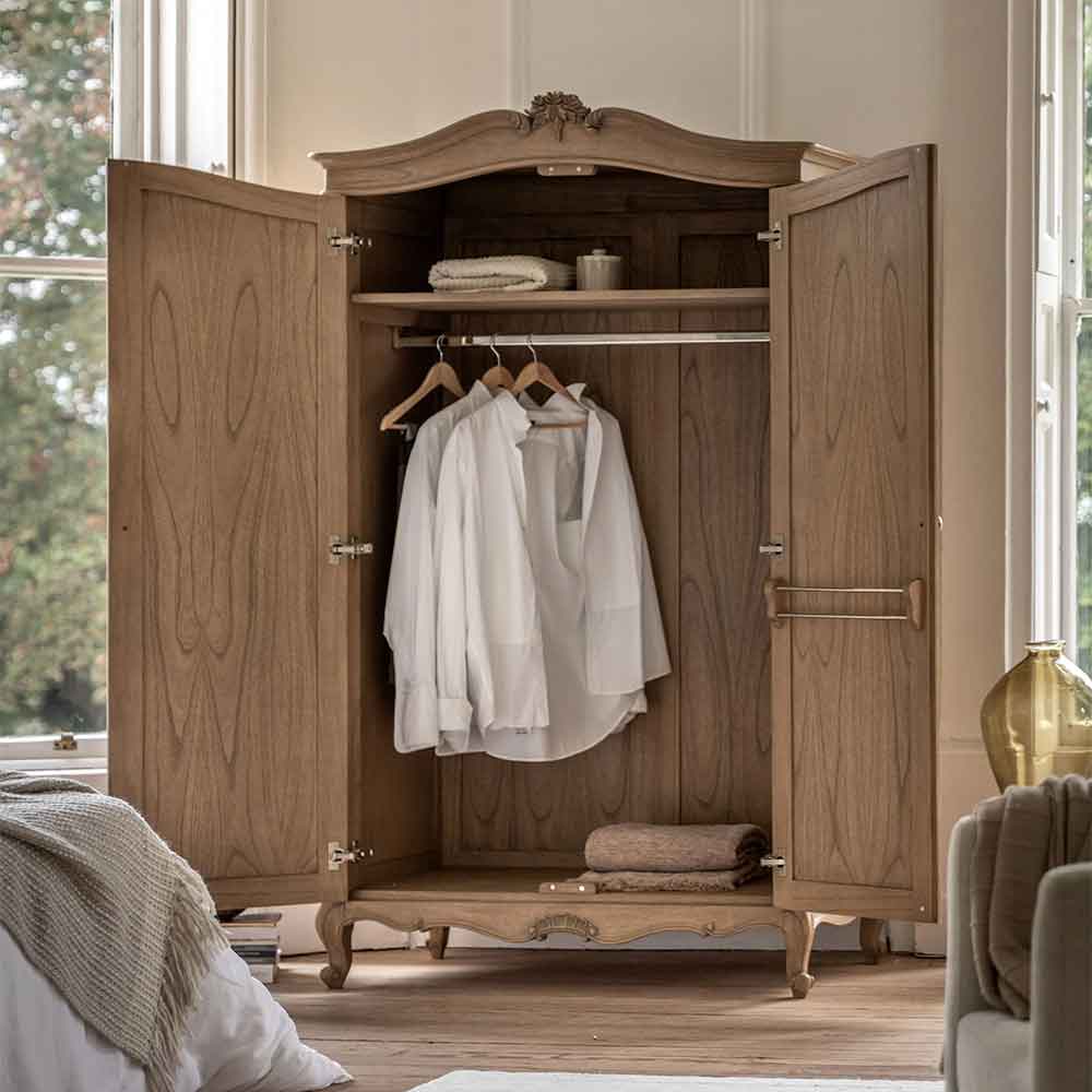 Bethlehem Wooden Wardrobe With 2 Doors In Weathered