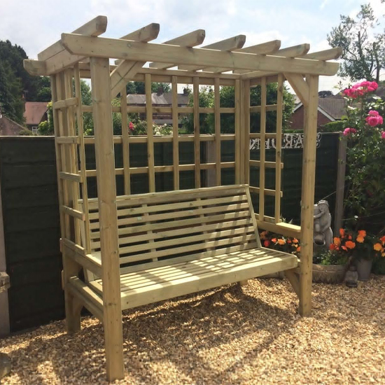 Read more about Betovan large wooden garden seating shelter in natural