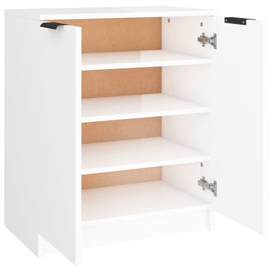 Betsi High Gloss Shoe Storage Cabinet With 2 Doors In White_5