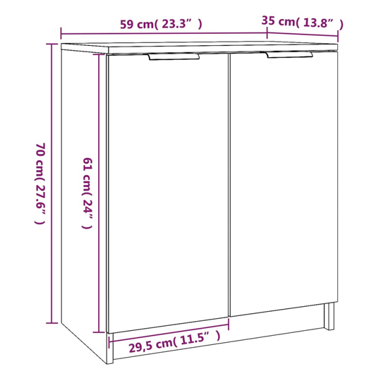 Betsi High Gloss Shoe Storage Cabinet With 2 Doors In White_6
