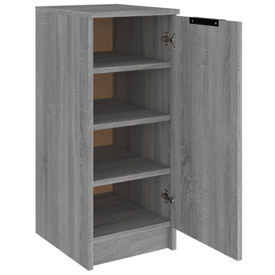 Betsi Wooden Shoe Storage Cabinet With 1 Door In Grey Sonoma Oak