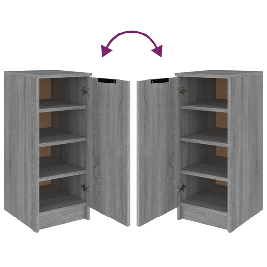 Betsi Wooden Shoe Storage Cabinet With 1 Door In Grey Sonoma Oak