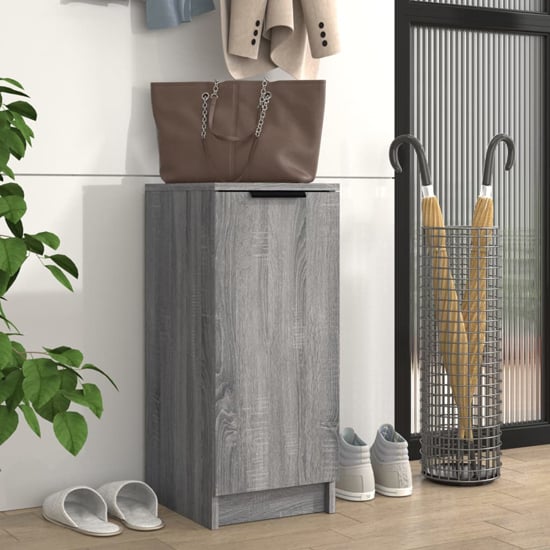 Photo of Betsi wooden shoe storage cabinet with 1 door in grey sonoma oak