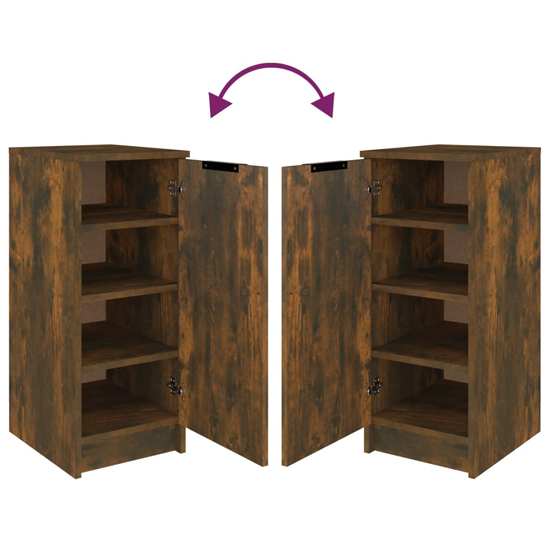 Betsi Wooden Shoe Storage Cabinet With 1 Door In Smoked Oak