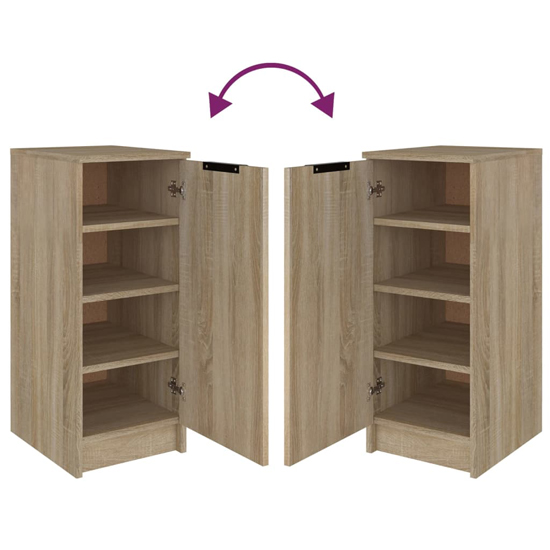 Betsi Wooden Shoe Storage Cabinet With 1 Door In Sonoma Oak