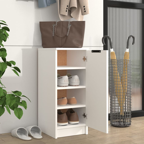 Betsi Wooden Shoe Storage Cabinet With 1 Door In White