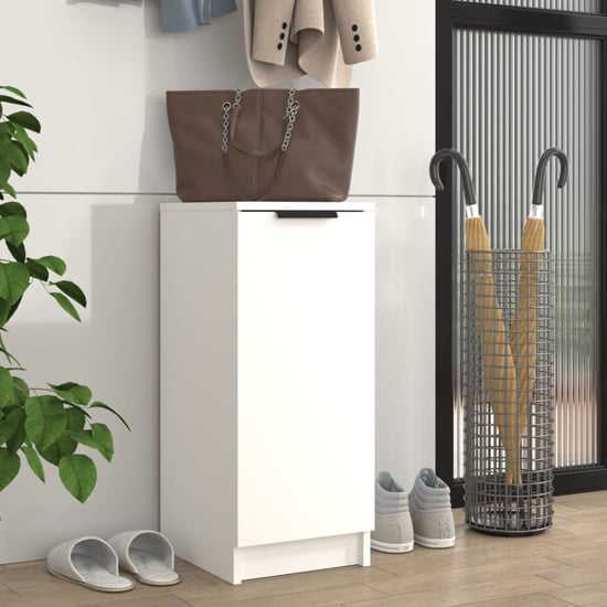 Read more about Betsi wooden shoe storage cabinet with 1 door in white