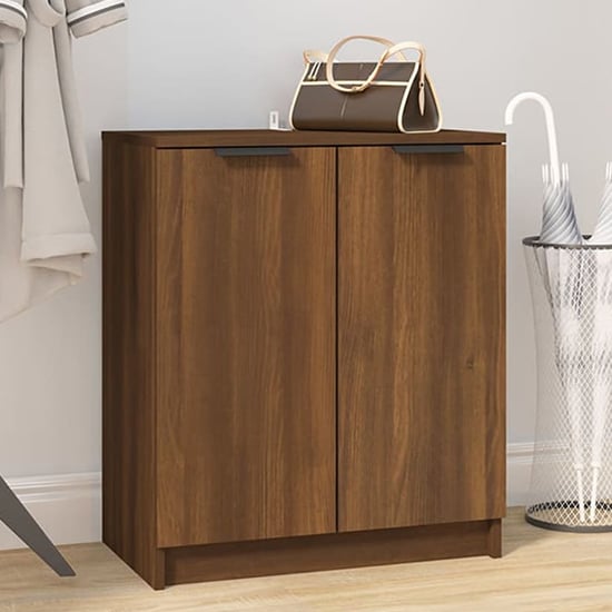 Read more about Betsi wooden shoe storage cabinet with 2 doors in brown oak