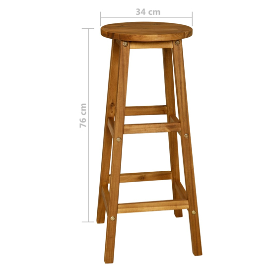 Betsy Wooden Bar Table With 2 Bar Stools In Brown_6
