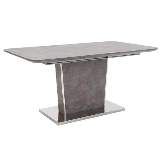 Product photograph of Bette Large Wooden Extending Dining Table In Concrete Effect from Furniture in Fashion