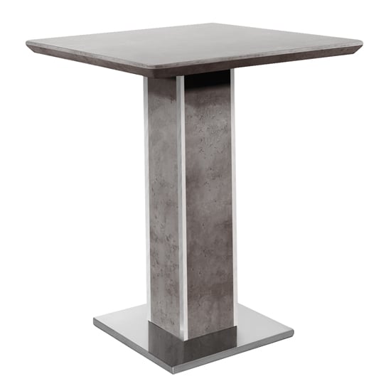 Bette Wooden Bar Table In Light Grey Concrete Effect