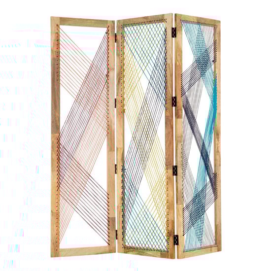 Read more about Bettina wooden 3 sections room divider in multicolor