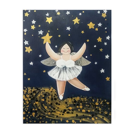 Read more about Betty star rain picture canvas wall art in multicolor