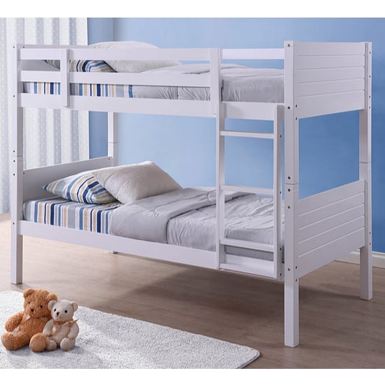 Photo of Beulac wooden single bunk bed in white