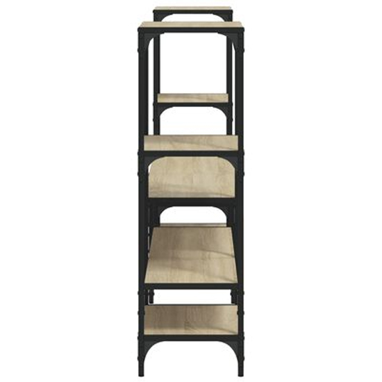Beverley Wooden TV Stand With 8 Shelves In Sonoma Oak