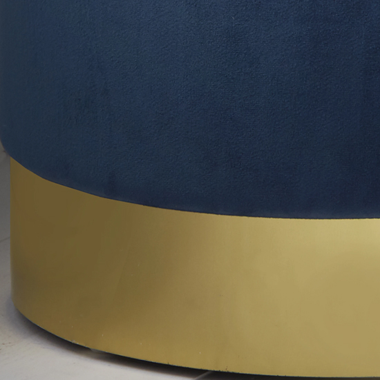 Beverly Round Velvet Stool In Mystique Blue And Gold_2
