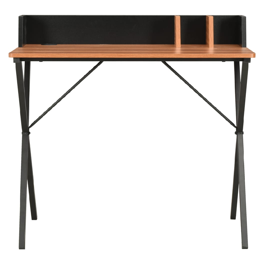 Beverly Wooden Laptop Desk In Black And Brown