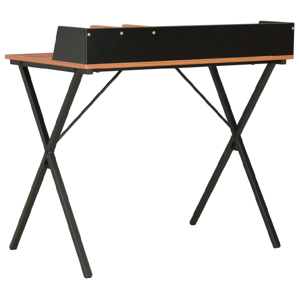 Beverly Wooden Laptop Desk In Black And Brown