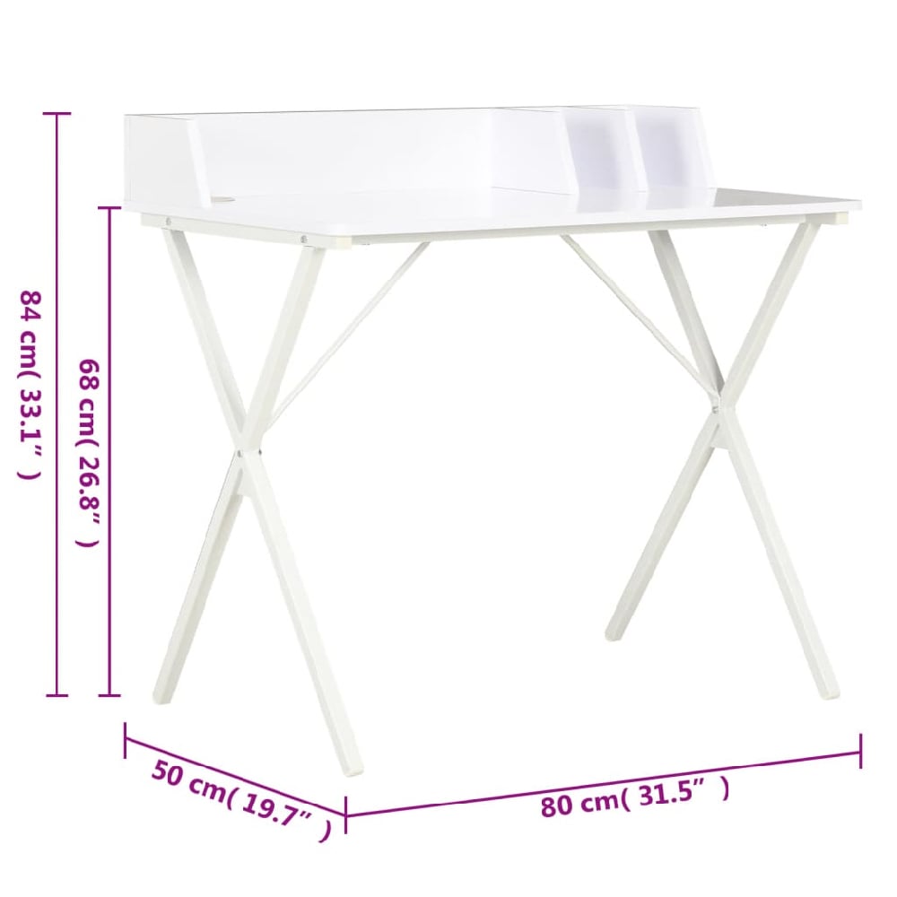 Beverly Wooden Laptop Desk In White