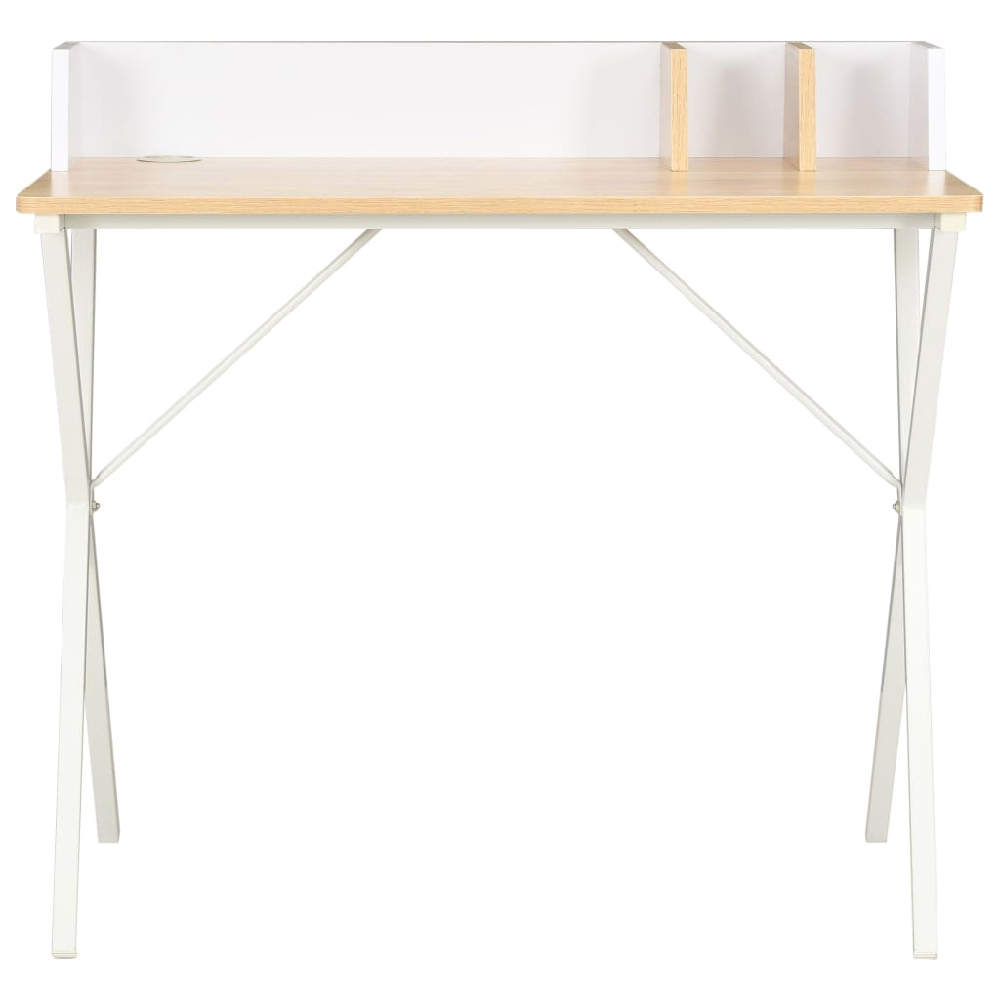 Beverly Wooden Laptop Desk In White And Oak