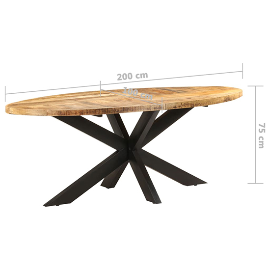 Bevis Oval Large Mango Wood Dining Table In Natural