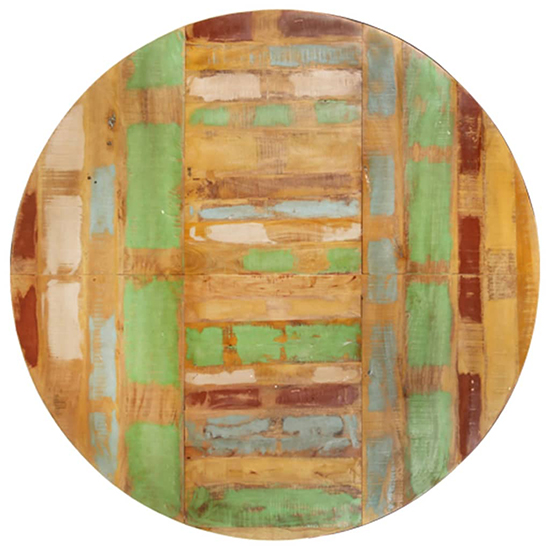 Bevis Round Large Reclaimed Wood Dining Table In Multicolour