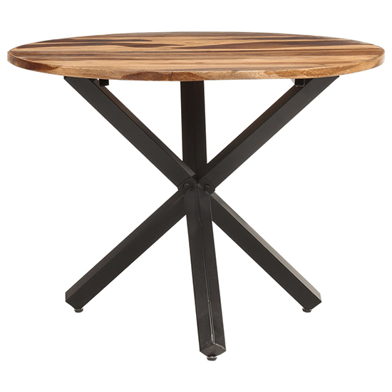 Bevis Round Small Acacia Wood Dining Table In Natural Grains