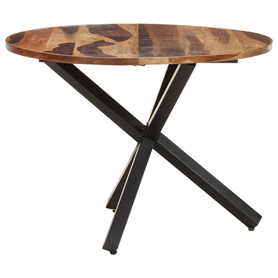 Bevis Round Small Acacia Wood Dining Table In Natural Grains
