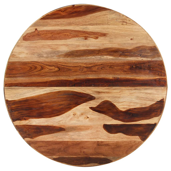 Bevis Round Small Acacia Wood Dining Table In Natural Grains