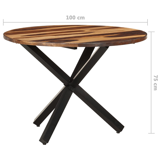 Bevis Round Small Acacia Wood Dining Table In Natural Grains