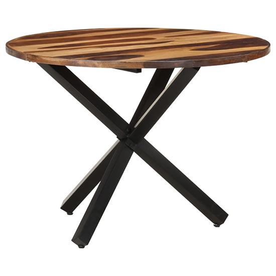 Bevis Round Small Acacia Wood Dining Table In Natural Grains