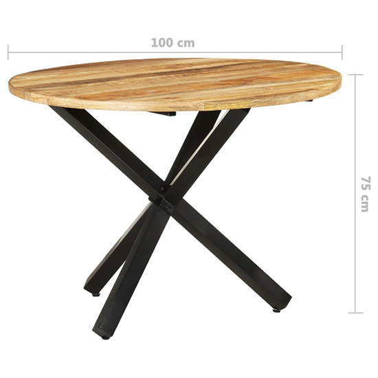 Bevis Round Small Mango Wood Dining Table In Natural