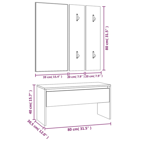 Bevis Wooden Hallway Furniture Set In Smoked Oak