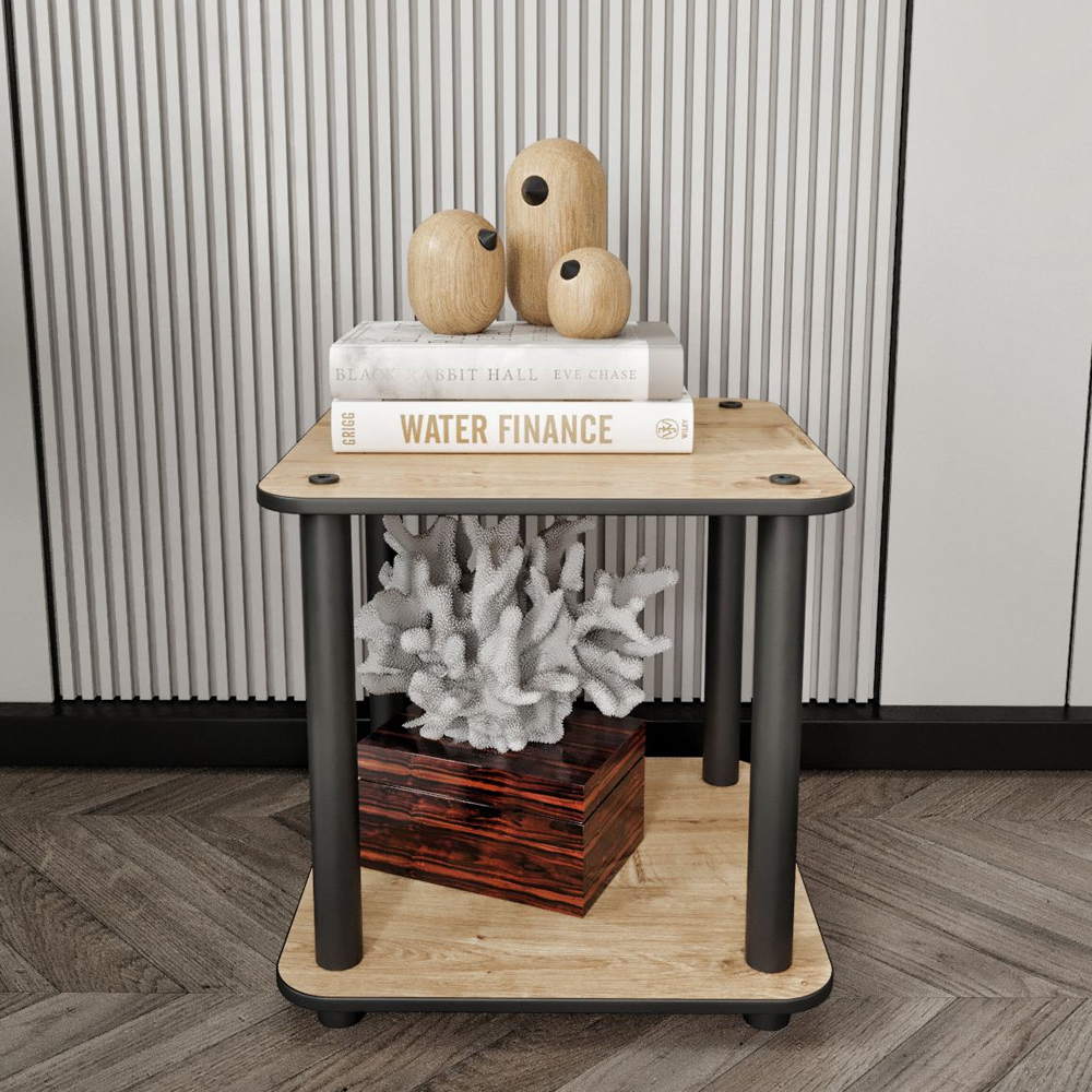 Bexen Square Wooden Side Table in Oak