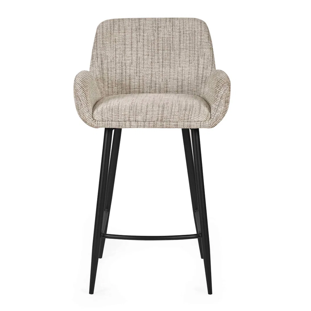 Bexil Cookies and Cream Fabric Bar Stools in Pair