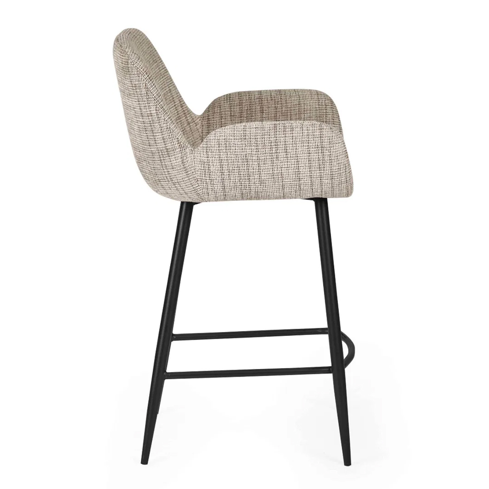 Bexil Cookies and Cream Fabric Bar Stools in Pair