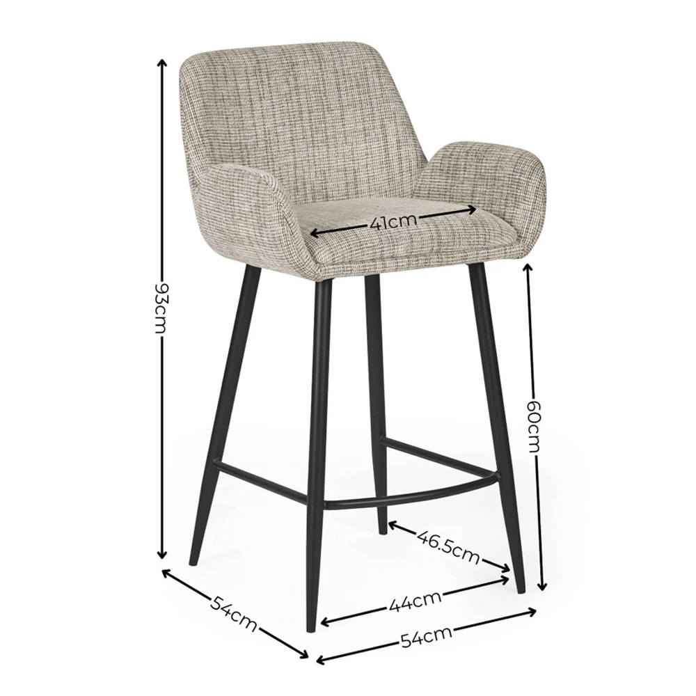Bexil Cookies and Cream Fabric Bar Stools in Pair