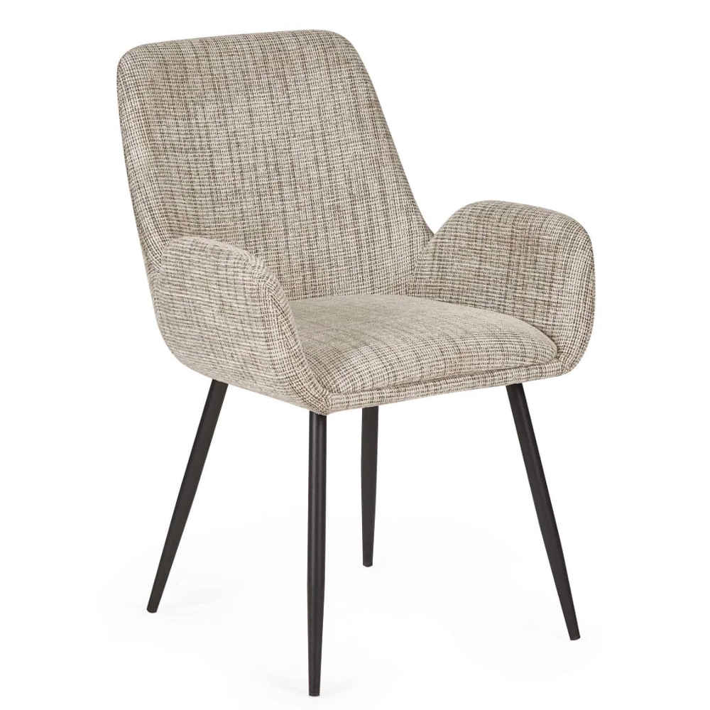 Bexil Cookies and Cream Fabric Dining Chairs in Pair