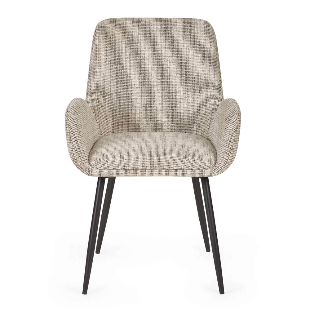 Bexil Cookies and Cream Fabric Dining Chairs in Pair