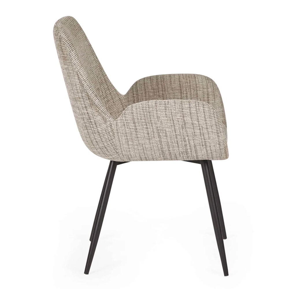 Bexil Cookies and Cream Fabric Dining Chairs in Pair