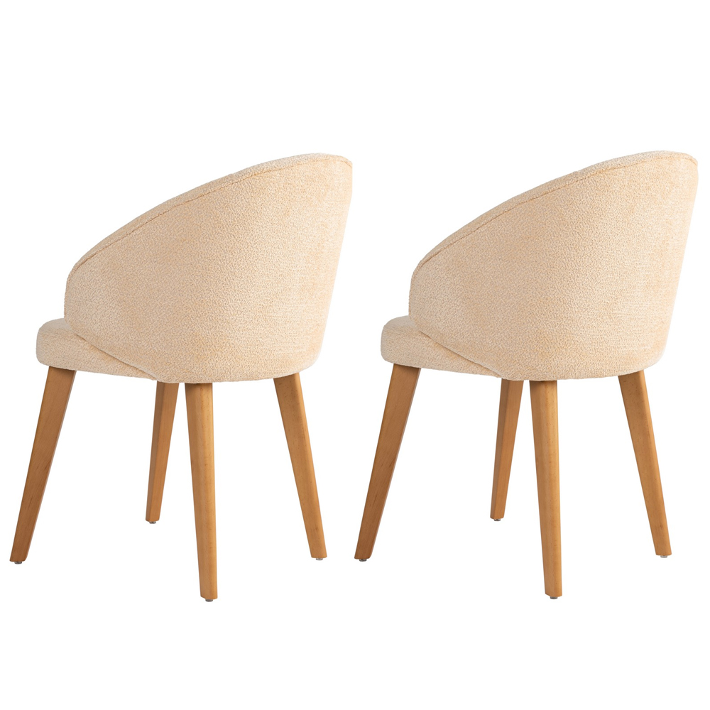 Bexley Beige Fabric Dining Chairs with Dark Oak Wooden Legs in Pair