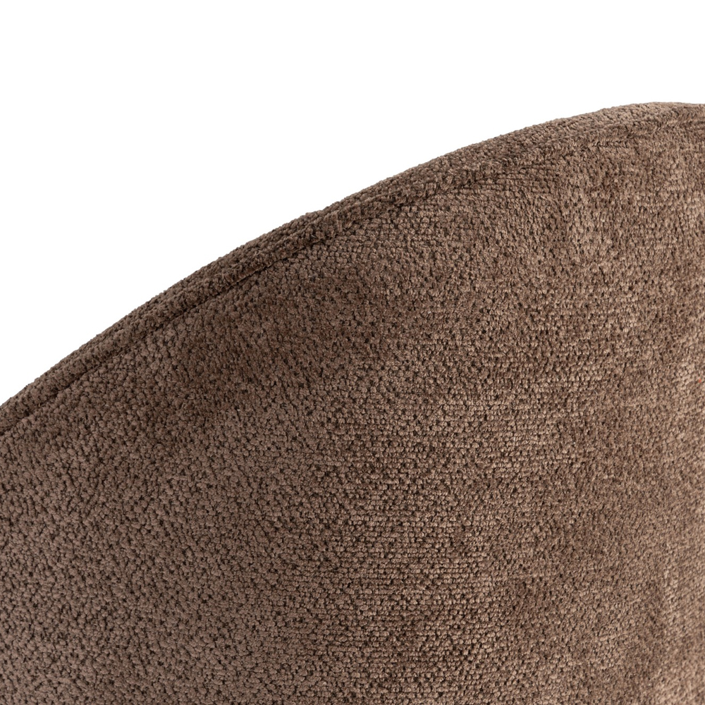 Bexley Brown Fabric Dining Chairs with Black Wooden Legs in Pair