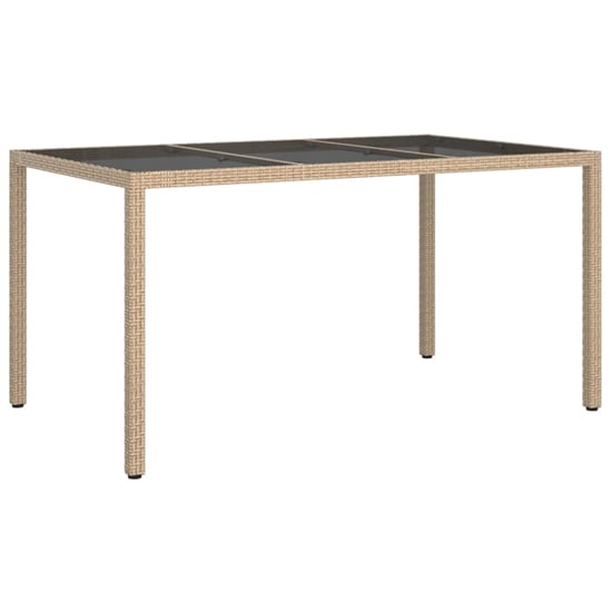 Product photograph of Bexter Glass Top Garden Dining Table Rectangular In Beige from Furniture in Fashion