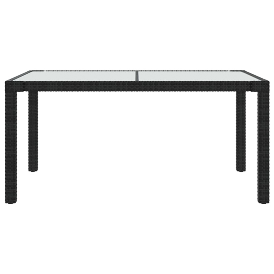 Bexter Glass Top Garden Dining Table Rectangular In Black White